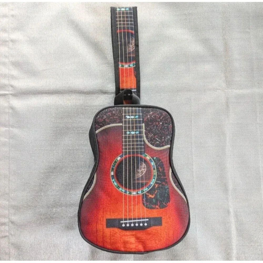 Acoustic Guitar Shaped Sling Crossbody Bag Unisex NEW!